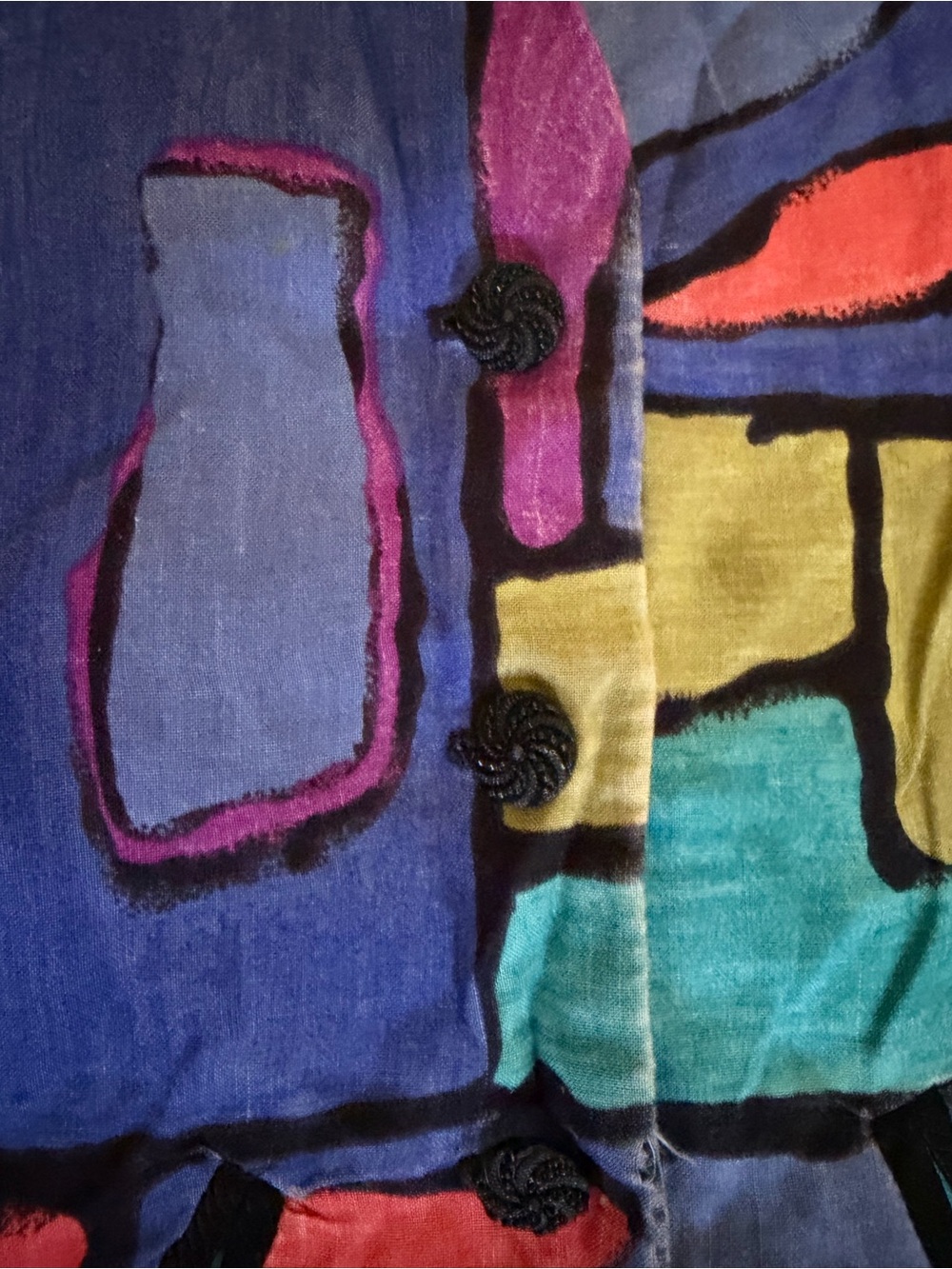 Max & Mabel Colorblock Abstract Print Vest - Multicolor - Picture 3 of 10